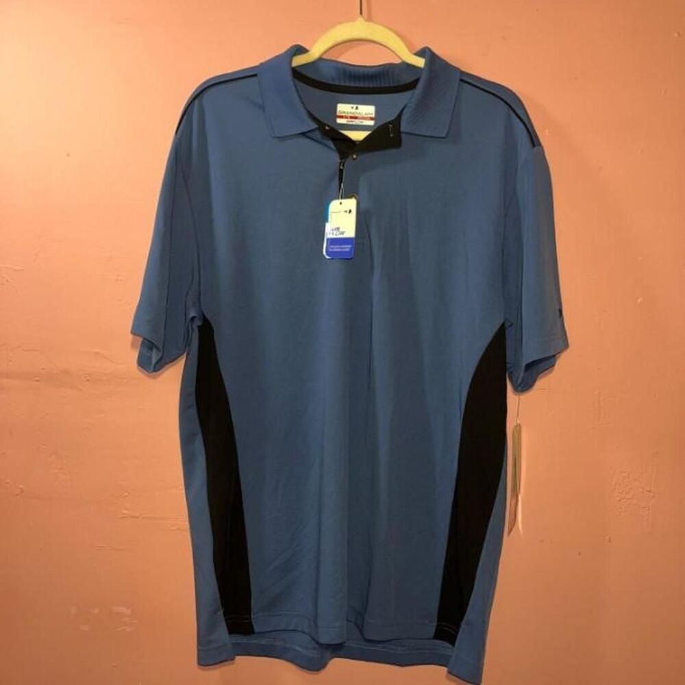 Grand-slam Men's Blue and Navy Polo-shirts